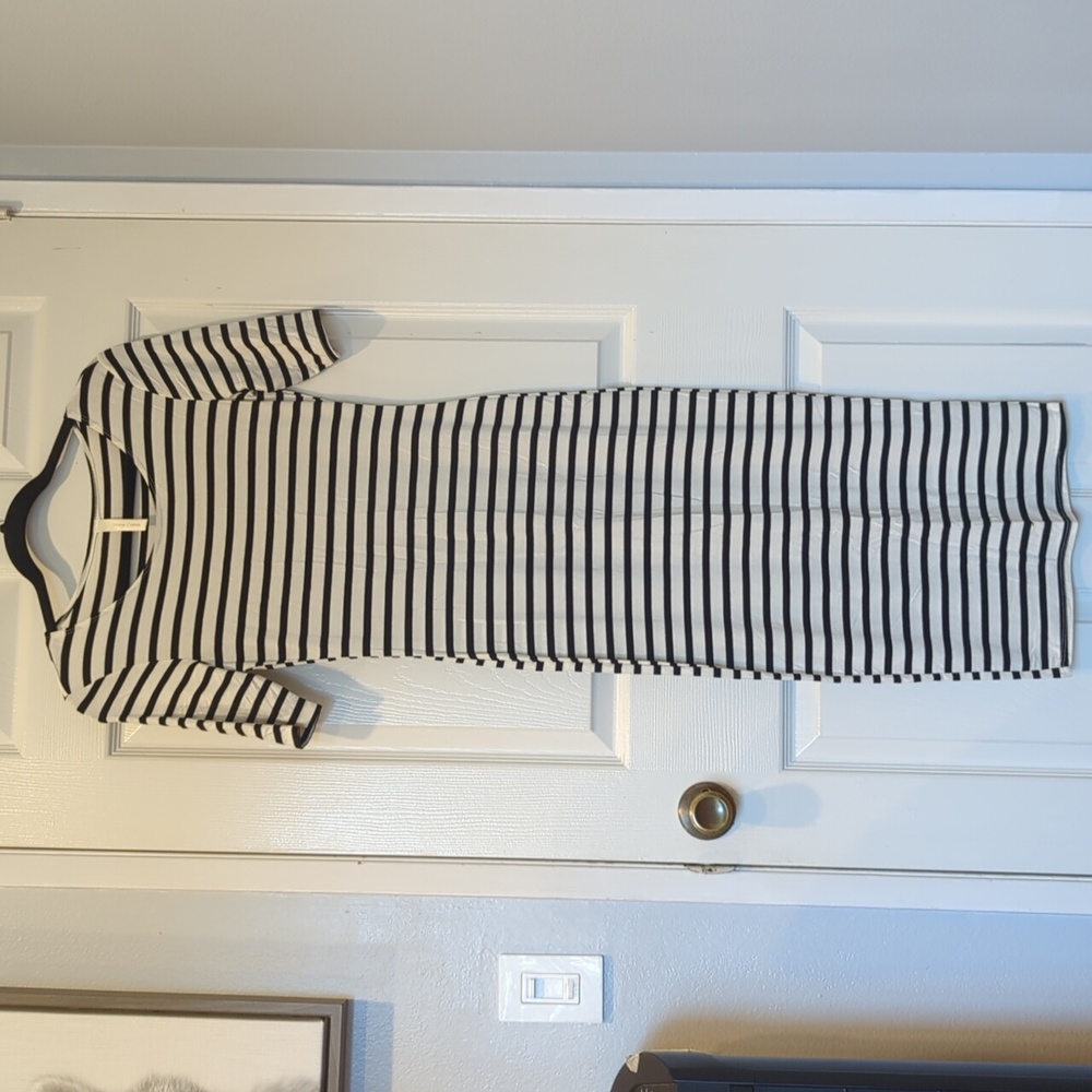 Striped Bodycon Midi Dress, Size S